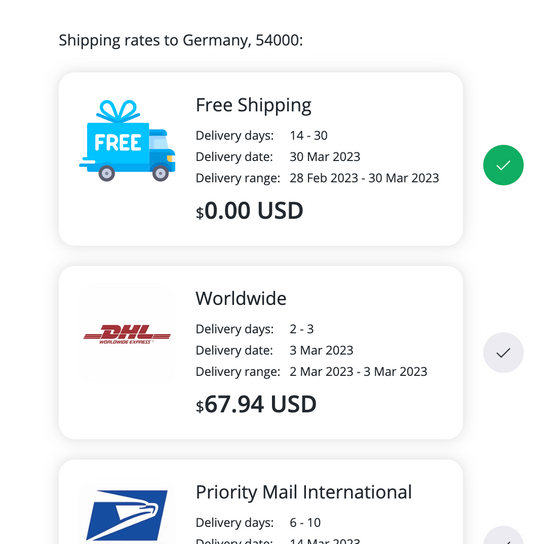 Real Shipping Calculator