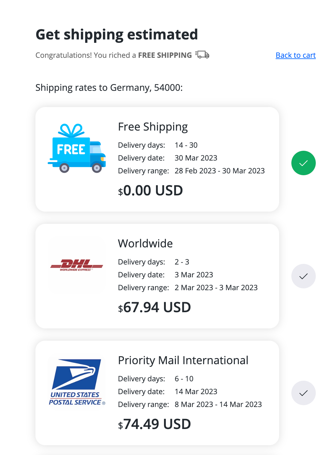 Real Shipping Calculator