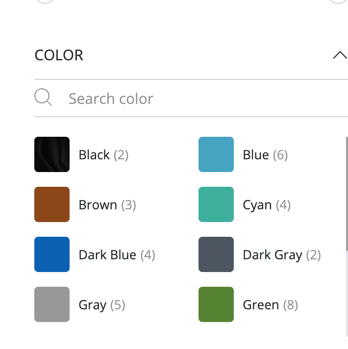 User friendly <br> products filter