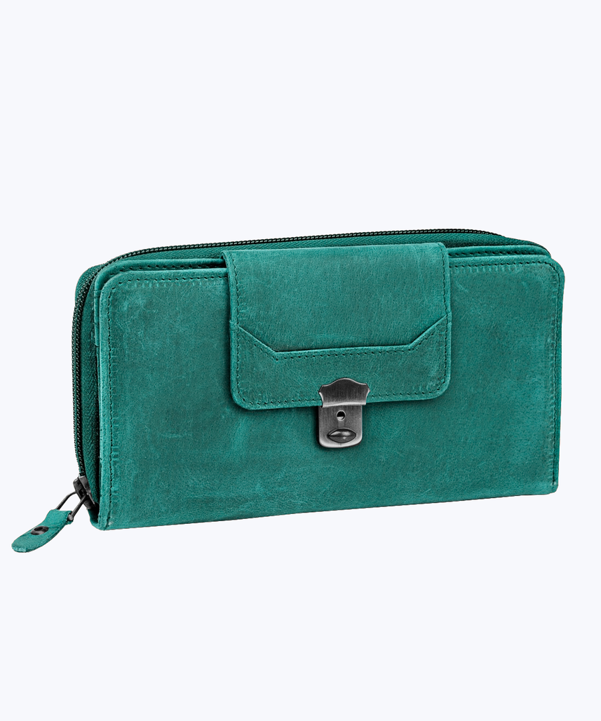 Leather zip around wallet