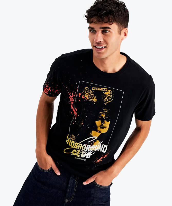 Black t-shirt with print