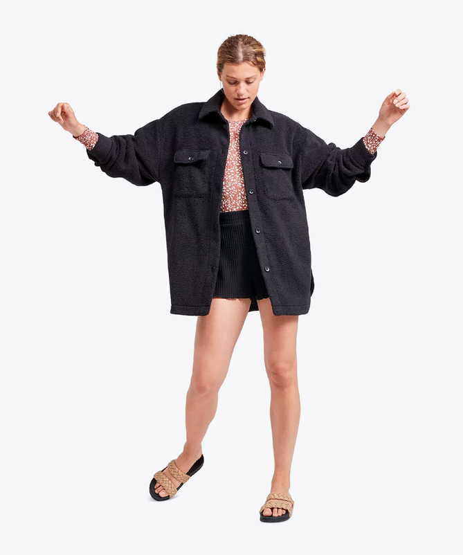 Oversized black shacket