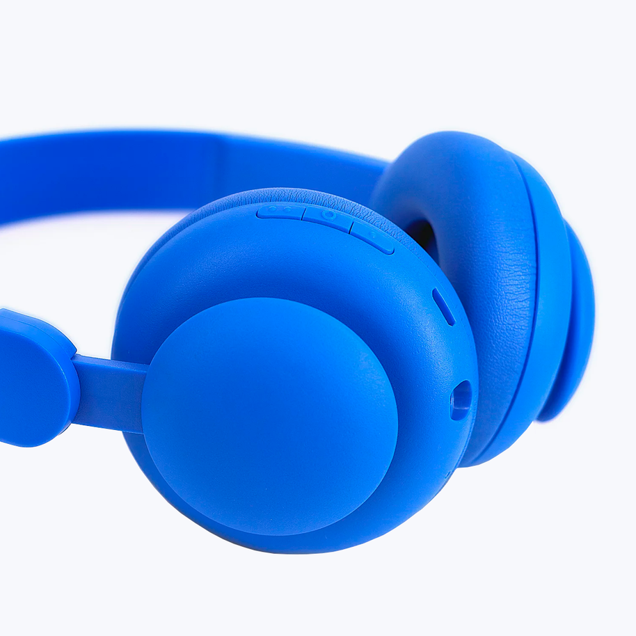 Electric blue headset