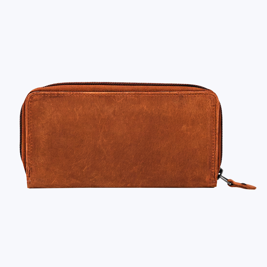 Leather zip around wallet