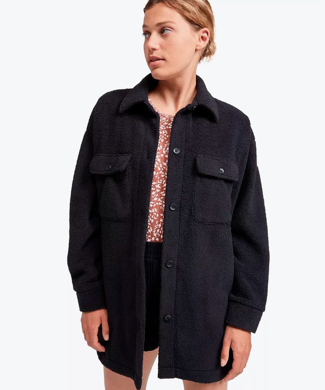 Oversized black shacket