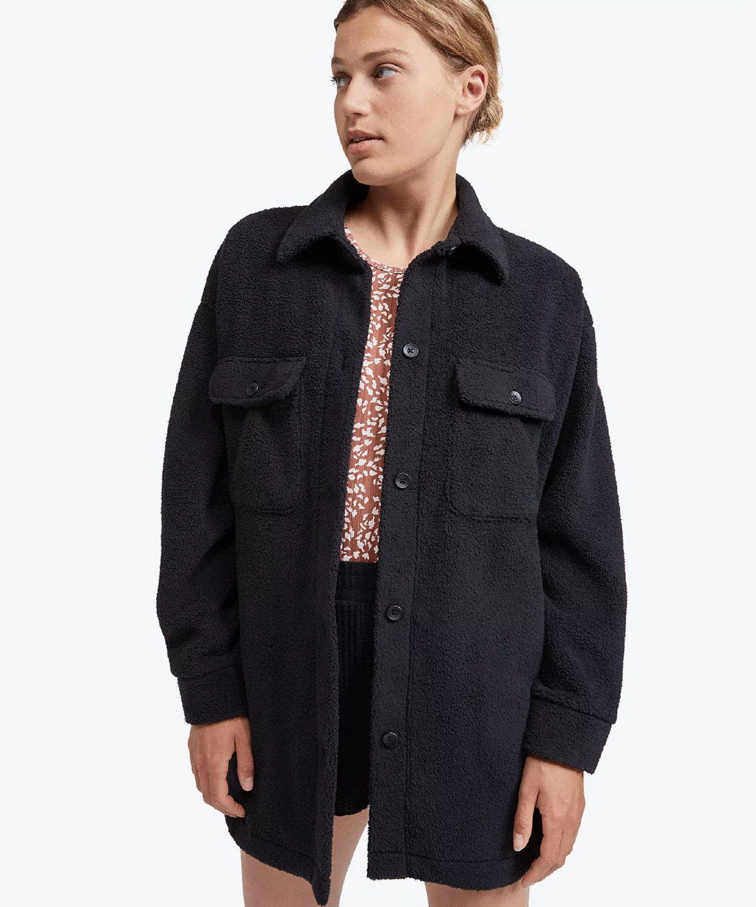 Oversized black shacket