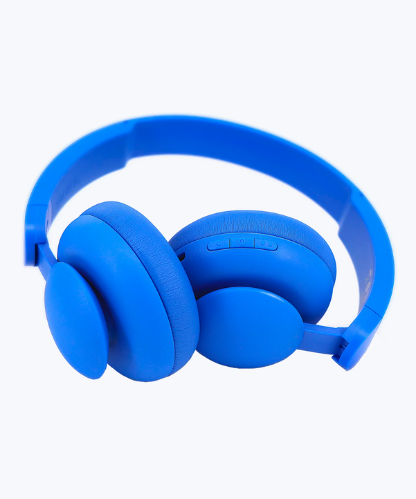 Electric blue headset