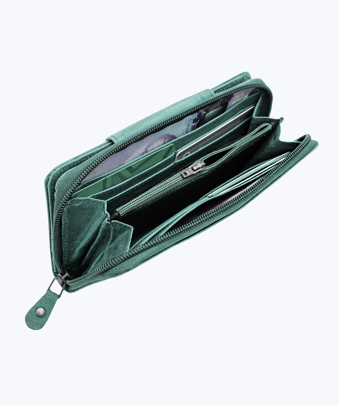 Leather zip around wallet