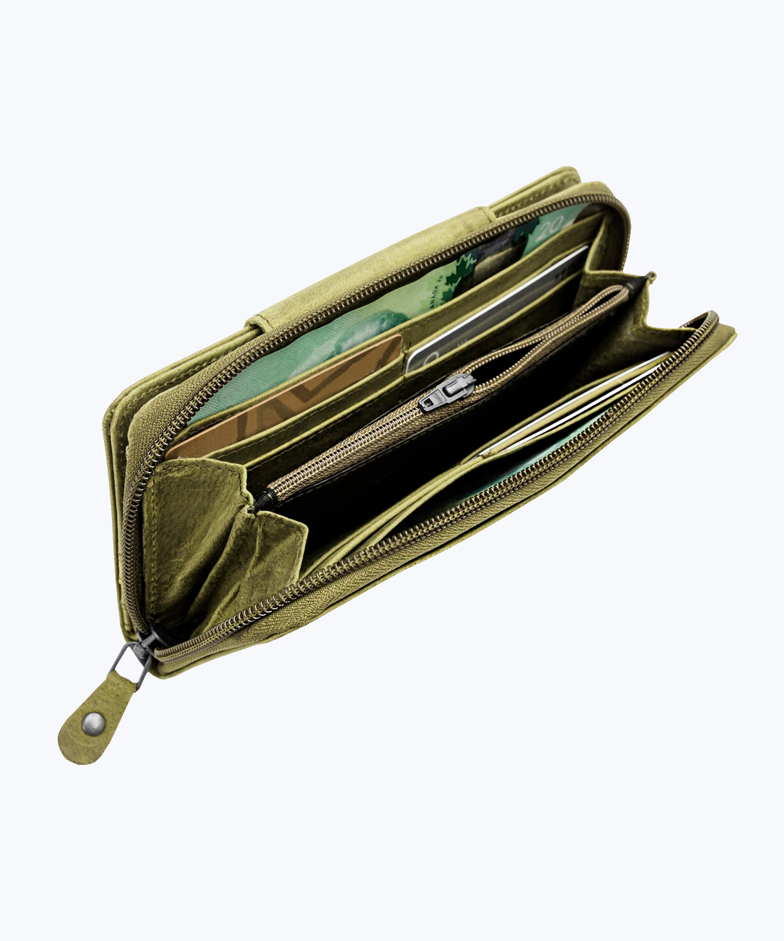 Leather zip around wallet