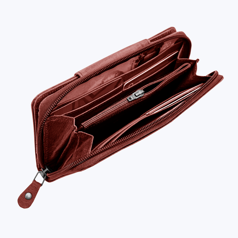 Leather zip around wallet